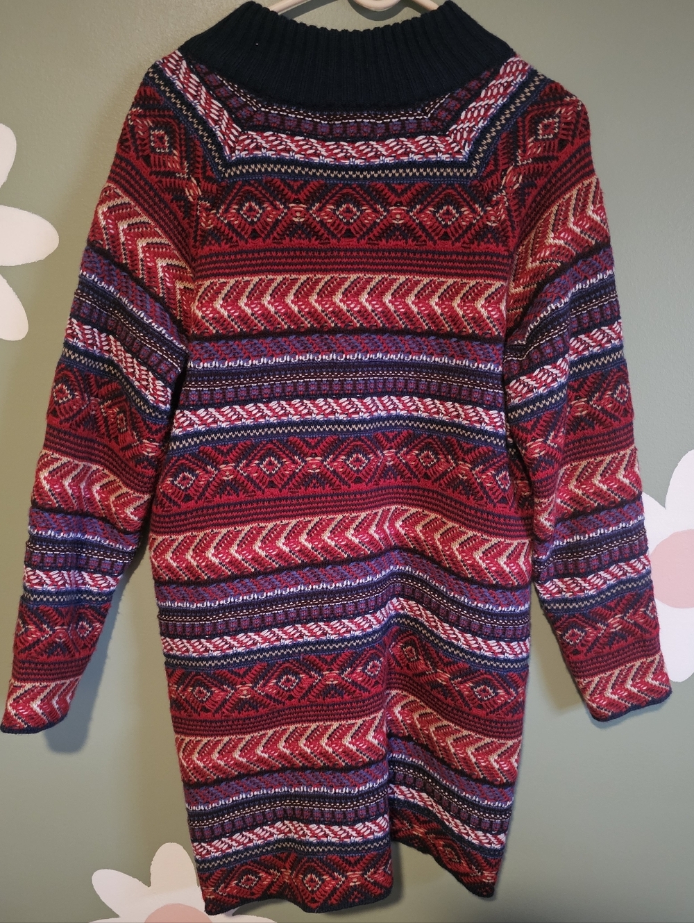 St. John's Bay Navy, Red and Cream Fair Isle Sweater - Picture 7 of 7